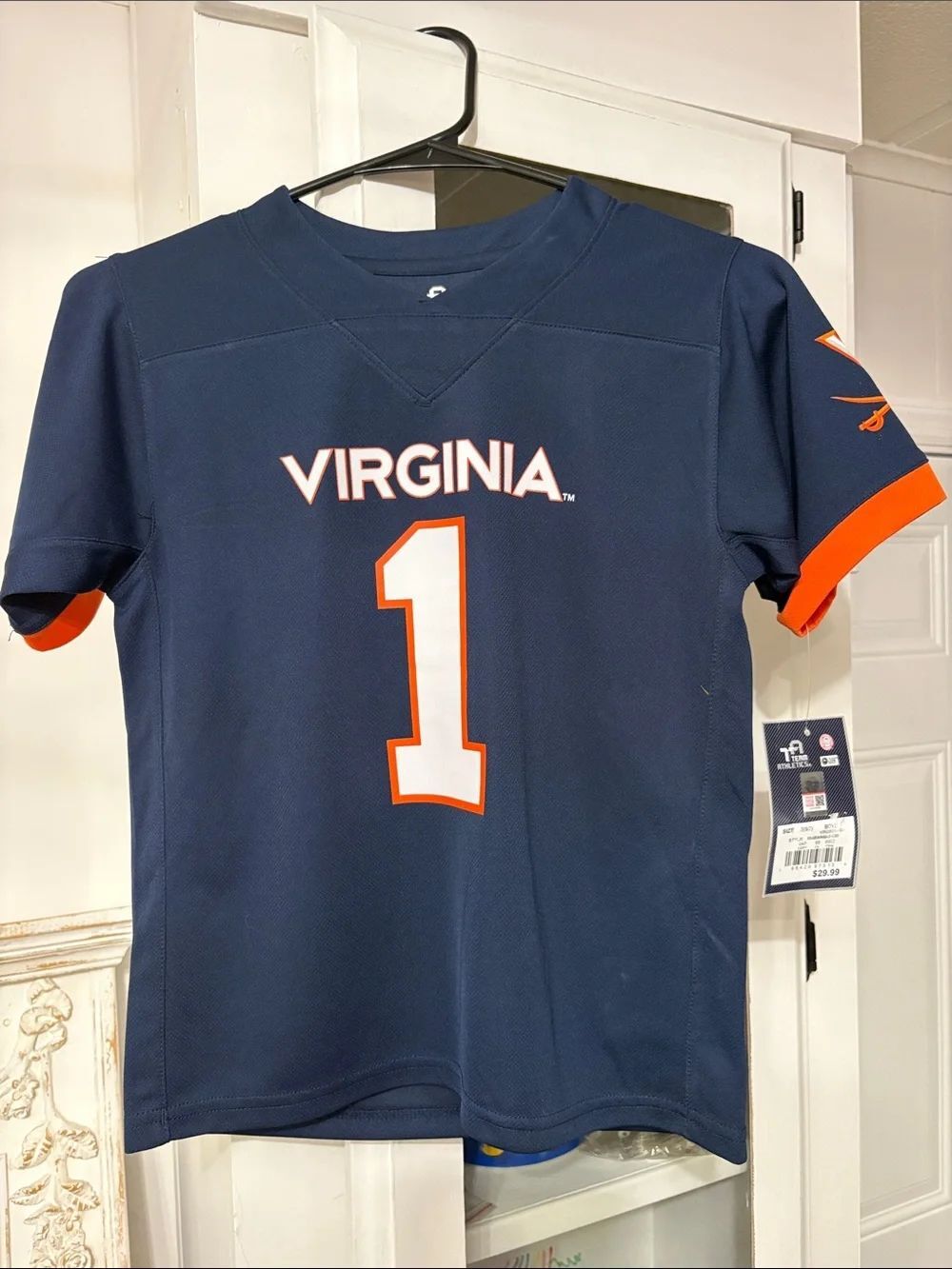 Virginia Cavaliers Navy #1 Football Jersey - Official Team Style S 6/7